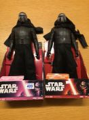 Two Star Wars boxed Kylo Ren action figures with lightsaber