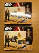 Star Wars two boxed Speeder Bikes and figurine Disney Hasbro toys