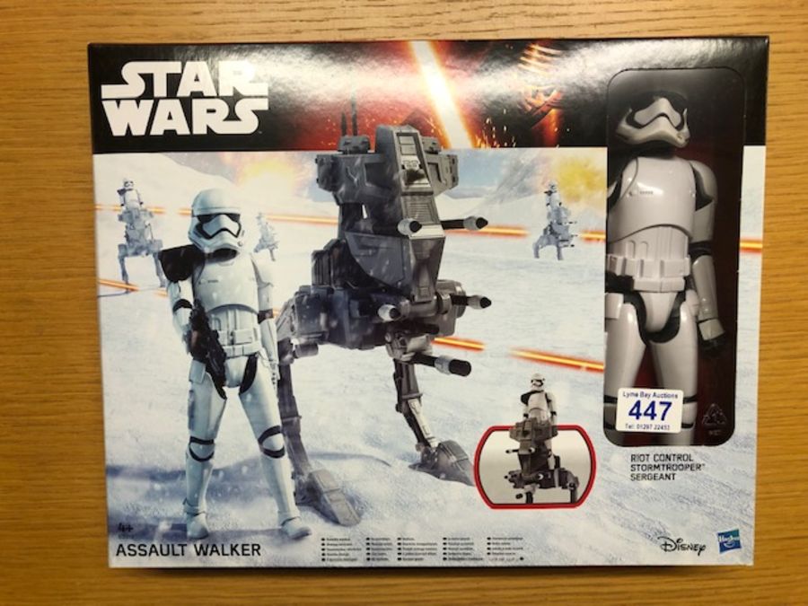 Star Wars boxed Assault Walker and Storm Trooper by Disney Hasbro