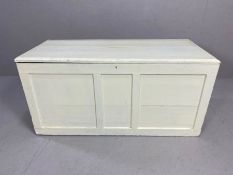 Painted pine wooden chest approx 108cm x 48cm x 53cm