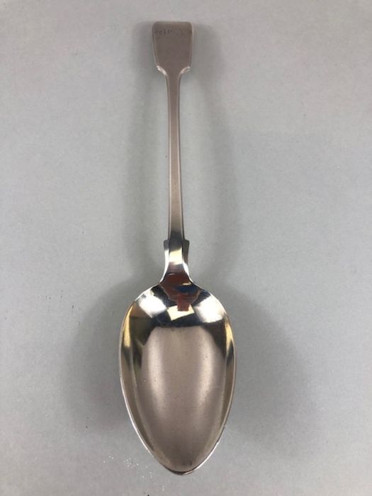 Large Victorian silver hallmarked serving spoon dated 1841 by maker Joseph & Albert Savory approx