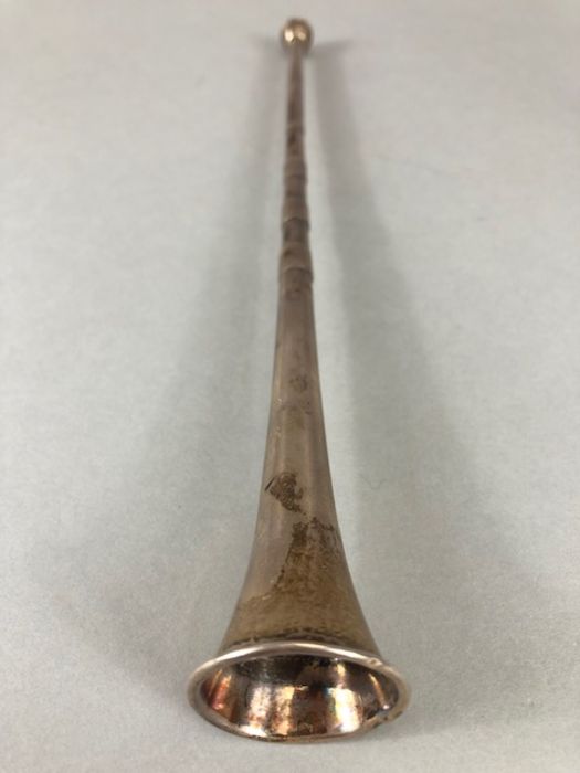 Silver hallmarked Hunting horn approx 30.5cm in length and hallmarked for London maker