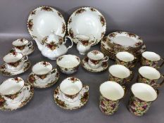 Royal Albert 'Old Country Roses', Tea set and dinner ware to include: Teapot, milk jug, sugar