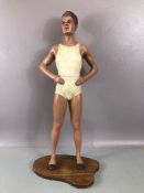 Vintage Advertising mannequin shop display figurine of a man in underwear approx 49cm tall