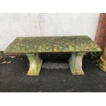 Stone garden bench, approx 120cm in length