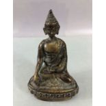 Bronze seated Buddha or Eastern Deity approx 12cm tall