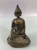 Bronze seated Buddha or Eastern Deity approx 12cm tall