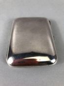 Silver hallmarked cigarette case with hinged lid and no engravings Birmingham by maker William