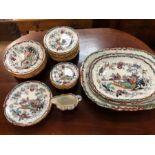 Collection of late Victorian Ashworth Bros Hanley ironstone dinner ware in a Chinoiserie style