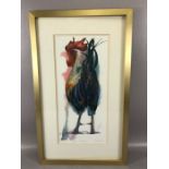 Limited Edition print 200/500 entitled "prize Cockerel" and signed in pencil approx 41 x 19cm