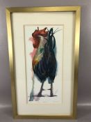 Limited Edition print 200/500 entitled "prize Cockerel" and signed in pencil approx 41 x 19cm