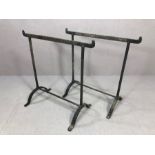 Pair of wrought iron vintage trestles