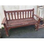 Wooden garden bench, approx 128cm in length