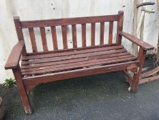 Wooden garden bench, approx 128cm in length