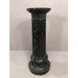 Large three section Corinthian column style Green marble pedestal or display stand approx 99cm tall