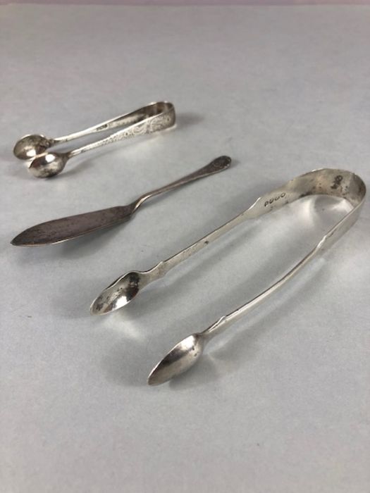 Silver flatware to include Silver hallmarked sugar nips one Georgian *2 and a silver fish fork - Image 2 of 32