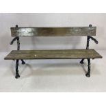 Victorian bench/bench ends: Antique wrought iron bench, both bench ends in the style of branches