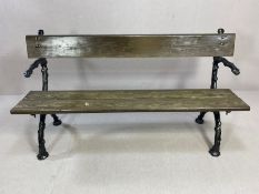 Victorian bench/bench ends: Antique wrought iron bench, both bench ends in the style of branches