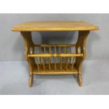 Blond Elm Ercol Chaucer side table with magazine rack under