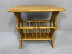 Blond Elm Ercol Chaucer side table with magazine rack under