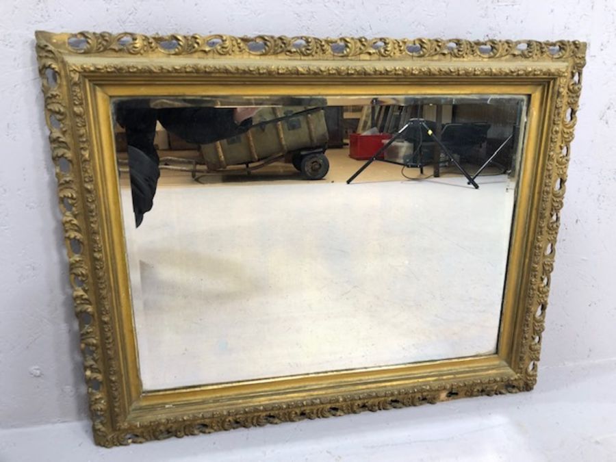 Bevel edged gilt framed mirror, approx 74cm x 60cm