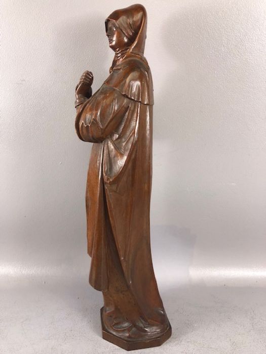 Wooden carved figurine of a religious icon, approx 51cm tall - Image 4 of 8