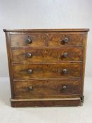 Victorian antique chest of five drawers A/F, approx 107cm x 52cm x 107cm