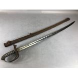 British Victorian 1827 Pattern Officers Sword blade etched DAWSON ROCHESTER etched with crowned VR