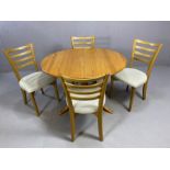 Modern Ercol Elm Chester oval dining table, extendable with one leaf on four legs with 4 matching