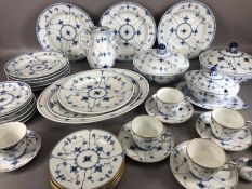 Collection of Royal Copenhagen ‘blue fluted half lace’ pattern dinner and tea ware to include 2