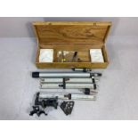 Vintage boxed telescope on wooden tripod stand by AXAP DUBLIN ASTRONOMICAL TELESCOPE D=60ML N=900ML