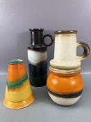 Three studio pottery vases to include two West Germany vases 428-26 & 401-28 and a Shelly Lava