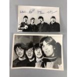 The Beatles: Two Autographed pictures by the Beatles each with signatures for Paul McCartney, John