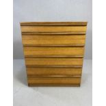 Mid century flight of six graduated chest of drawers approx 82cm x 46cm x 97cm