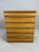 Mid century flight of six graduated chest of drawers approx 82cm x 46cm x 97cm