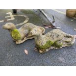 Pair of decorative garden otters, each approx 55cm in length