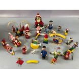 Collection of European wooden Christmas tree decorations