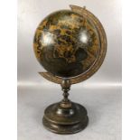 Decorative Italian table globe, on wooden plinth, approx 38cm in height