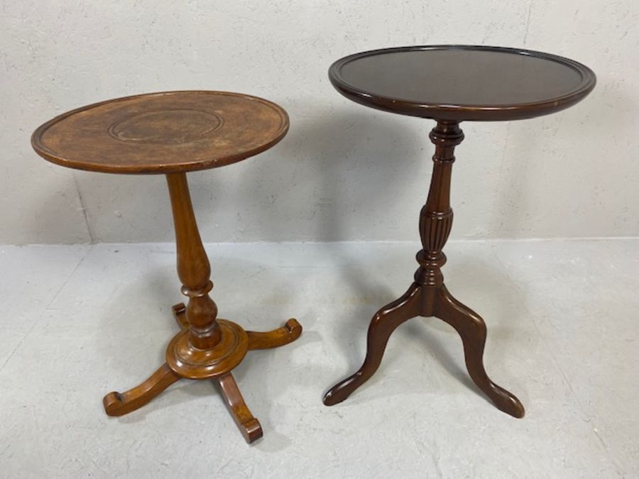 Two tripod wine tables or side tables
