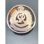 Royal Engineers Silver Sweetheart brooch hallmarked to reverse and backed with Tortoise shell