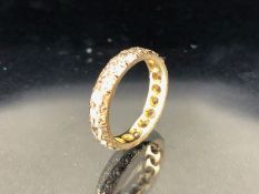 9ct Gold Diamond set full Eternity ring Hallmarked with maker mark M&B approx size 'J' & 2.5g