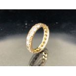 9ct Gold Diamond set full Eternity ring Hallmarked with maker mark M&B approx size 'J' & 2.5g