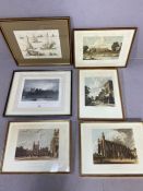 Collection of prints and engravings, largely of Eton, to include a number after W. Westall, James