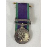 General Service Medal with South Arabia bar and ribbon awarded to 23969306 TPR. B. GAJDUS. LG. FOR