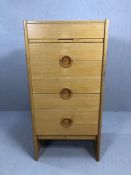 Mid century tallboy/chest of seven drawers, approx 59cm x 44cm x 120cm tall