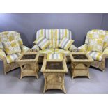 Sarrola Suite - Modern cane conservatory or lounge set comprising two seater sofa, two armchairs,