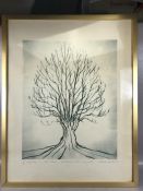 DAVID NASH R.A. (BRITISH, BORN 1945) Large Limited Edition (7/23 half tone) print of Tree