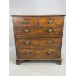 Victorian chest of five drawers with original metal handles, approx 100cm x 54cm x 105cm (chest