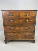 Victorian chest of five drawers with original metal handles, approx 100cm x 54cm x 105cm (chest