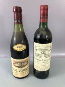 Two bottles vintage wine to include Chateau La Lagune 1989 & Clos Vougeot 1967